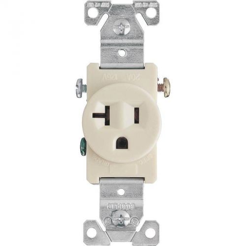 Straight blade single receptacle, 125 v, 20 a, 2 pole, 3 wire, almond 1877a for sale