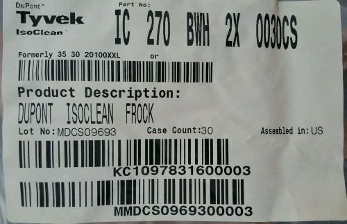 DuPont Tyvek Lab Coat Frock Size 2X  White w/ Snaps - Case of 55