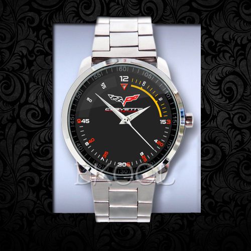 259 Chevy Corvette Racing Logo Emblem New Design On Sport Metal Watch