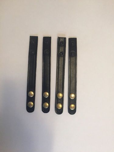 Aker Leather A531-BP 4 Pack Double Snap Belt Keeper 3/4&#034; Brass Buttons
