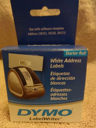 NEW Dymo 130 White Address Labels 1 1/8 X 3 1/2 Starter Roll