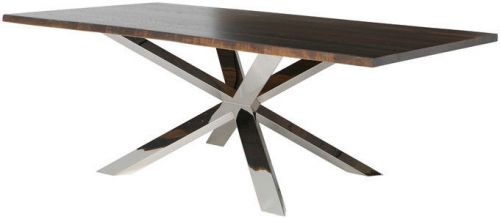 96&#034; Modern Conference Table with Solid Oak Top &amp; High Polish Stainless Base