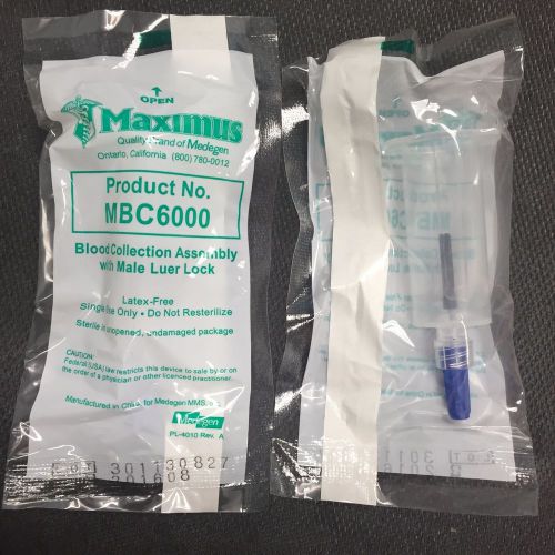 Maximus blood collection assembly w/ male luer lock #mbc6000 - 40pcs for sale