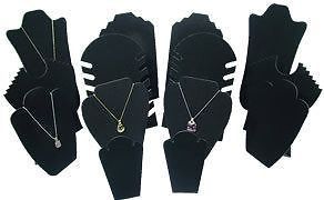 14&#034; MIX SIZE 14Pc Set NECKLACE PENDANT CHAIN EARRI BLACK JEWELRY DISPLAY PJ100B1