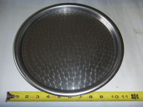 Vintage Catering Fountain Restaurant 12&#034; Round Heavy Stainless Tray Swirls