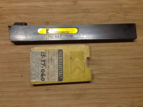 KENNAMETAL CTCPN-443 INDEXABLE TURNING TOOLHOLDER +10 INSERTS 1&#034;SH H 1/2&#034;SH W