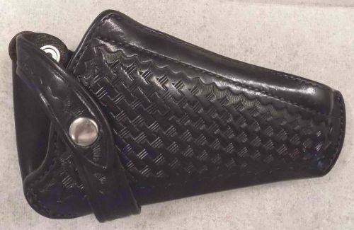 Bianchi #27K Black Leather Basketweave Break Front Holster USED - FREE SHIPPING