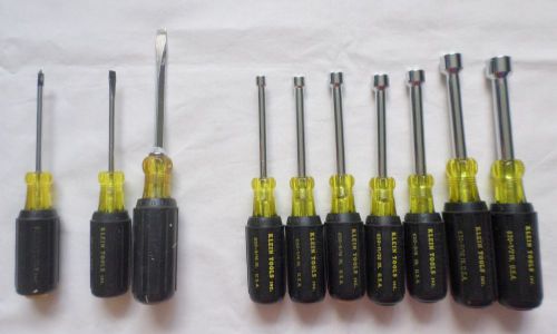 Lot of Klein Tools Electrician Screwdrivers and Nut Drivers USA Made