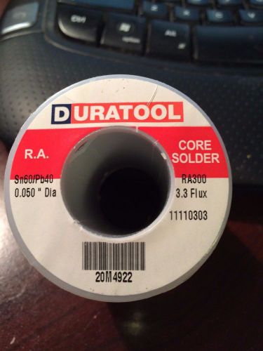 Duratool  ra300 .050 dia sn60/pb40 3.3% flux  core solder 1-lb spool  20m4922 for sale