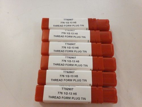 6pc) 1/2-13 h5 thread roll form plug tap tin coated titan usa tt92907 tt131 for sale