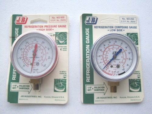 JB High Side and Low Side Manifold Pressure Gauges M2-500 and M2-250