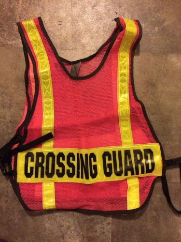 School Crossing Traffic Guard Orange Reflective Safety Vest Fits All NEW