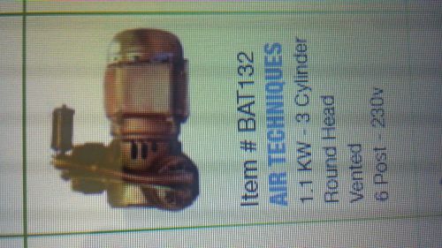 Bull Frog #BAT132,AIR TECH. Compressor Head 1.1 KW 3 Cyl 230v 6 post Gold