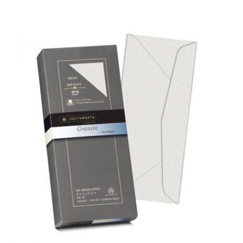 SOUTHWORTH Granite Envelopes, #10, 24 lb. Gray 50 Ct. Buy 5 / 1 Free