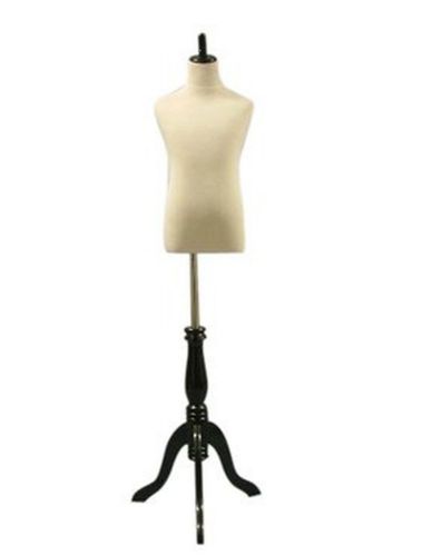 Child Mannequin Dress Form White on Adjustable Black Tripod Base Size Large 2...