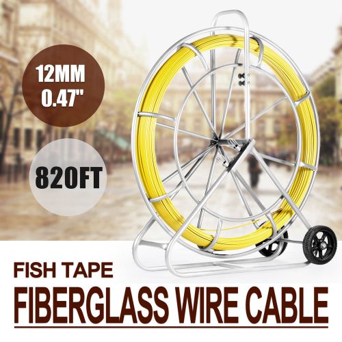 12MMx 820&#039; FISH TAPE FIBERGLASS WIRE CABLE FISH HOLDER PULLING PUSH ROD DUCT