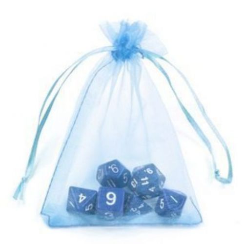 BCP 100-Pieces Light Blue Color Organza Drawstring Gift Bag Pouch Wrap for Light