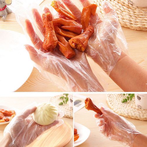 100pcs Plastic Disposable Gloves Restaurant Home Service Catering Hygiene KG