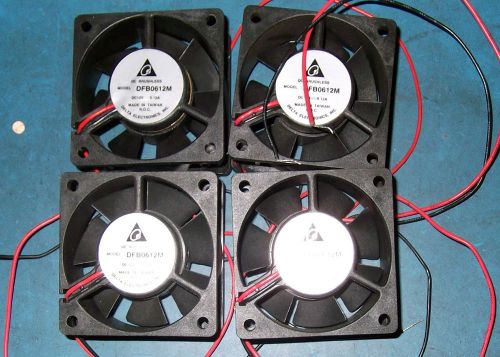 4PC 12VDC 60MM AXIAL BRUSHLESS FAN LOT - MODEL DFB0612M - NOS