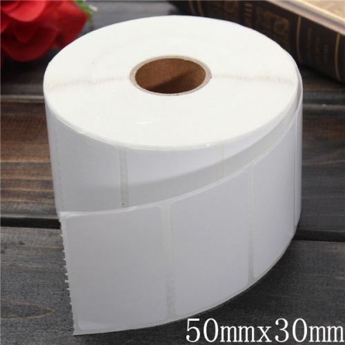 1400PCS 50mmx30mm White Coated Paper Bar Code Labels Adhesive Stickers