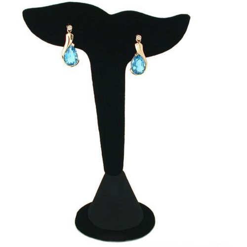 Black Velvet Leaf Earring Display Stand Showcase 5&#034;