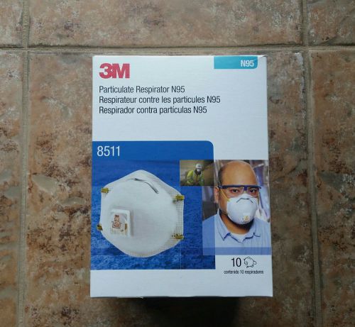 3m 8511 n95 respirator mask w/ valve - box of 10 - 3m8511 for sale
