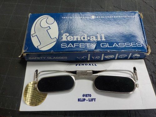 Vintage fendall safety glasses - dark green &#034;clip lift&#034; welding 870 - steampunk for sale