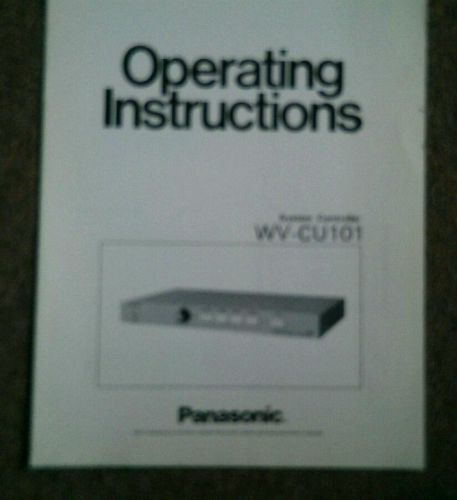 Panasonic WV-CU101 System Controller operating instruction manual