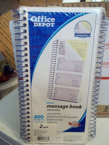 2 PACK  TELEPHONE PHONE MESSAGE CALL BOOK 400 MESSAGES SETS 2 PART CARBONLESS **