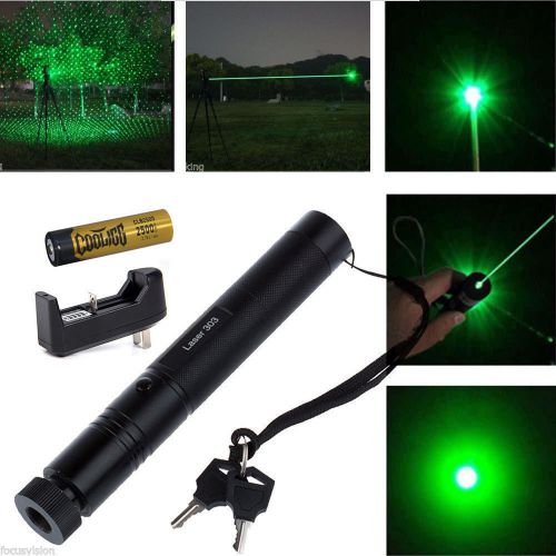 532nm Green Laser Pointer Light Pen Lazer Beam High Power + Battery +Charger