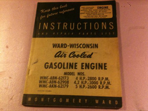 Montgomery-Wards (Wisconsin engine) instruction manual for ABN BKN 4hp to 5hp