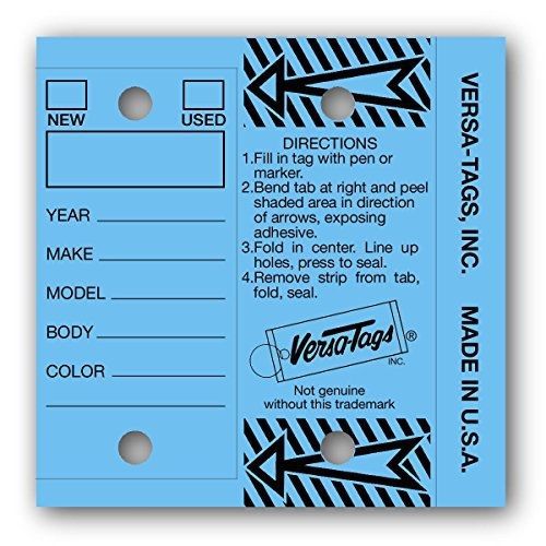 Versa Tag BLUE - Genuine Versa-Tag Key Tags, Self-Protecting (250 tags per box