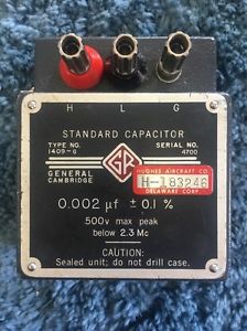General Radio 1409-G Standard Capacitor 0.002uF Mica, +/- 0.1% Tested Good