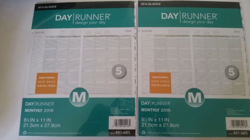 2 Day Runner Monthly Planning 2016 12 Months Loose-Leaf Size 5 8 5 x 11 Inch