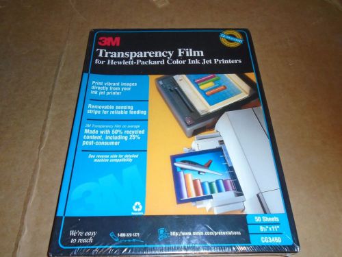 NEW Sealed 3M CG3460 Universal Ink Jet Transparency Film  8.5 x 11&#034; 50 Pages