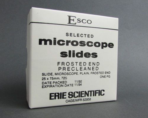 Esco Selected 25 x 75 x 1mm, 72S Pre-Cleaned &amp; Frosted Microscope Slides *NEW*
