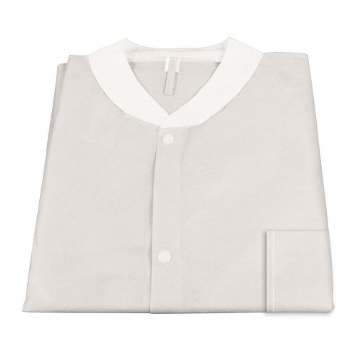 Lab coat w/ pockets: white medium  (5 units) by dynarex # 2063 for sale