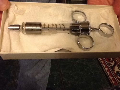 Bd 10cc control syringe set, glass &amp; stainless steel, made in usa / unused/ new for sale