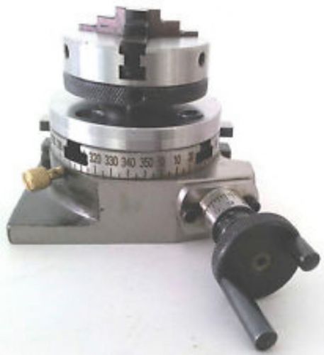 Rotary table horizontal &amp; vertical 3&#034;/75mm w/65mm lathe chuck for milling machin for sale