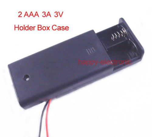 10PCS New 2 AAA 3A Battery 3V Holder Box Case with ON/OFF Switch Black