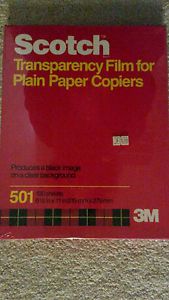 3M-SCOTCH TRANSPARENCY FILM FOR PLAIN PAPER COPIERS: Model 501-100 sheets