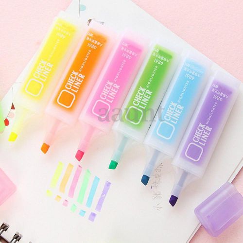 2Pcs Cute Stationery Marker Highlighter Fluorescent Drawing Pen Candy Color