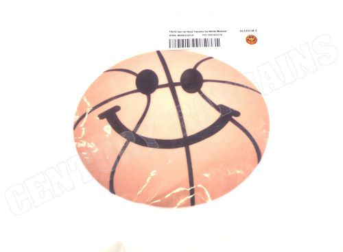New 3dRose Basketball Smiley Face Orange Cartoon 10&#034;x10&#034; Iron on Heat Transfer