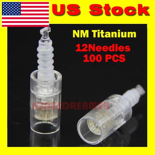 100pcs NM Titanium 12Needles Cartridge For Auto Microneedle Electric Derma Pen