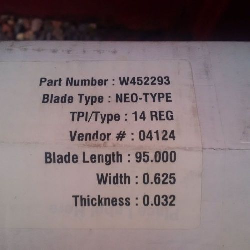 3 Lenox Neo Type Bandsaw Blades  95&#034; x .625&#034; x .032&#034;
