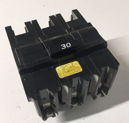 Federal Pacific 30 Amp 3 Pole Bolt On Circuit Breaker FPE Type NB