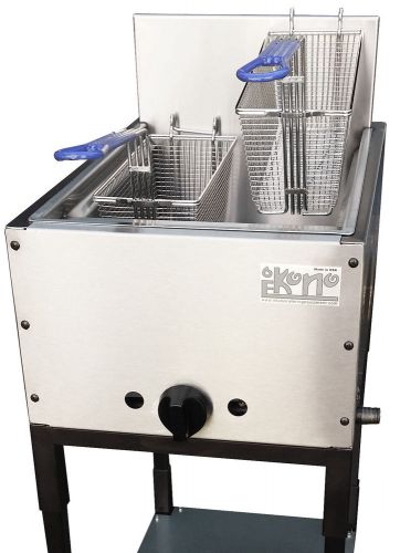 New. Taco Cart. 16&#034; Double Basket Fryer w/ drain. Made in USA. Ekono brand.