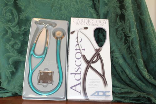 Adc adscope 600 cardiology stethoscope w/ afd technology  metallic caribbean nob for sale