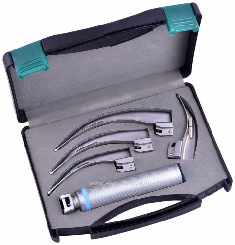 Laryngoscope MacIntosh LED Optic Set, No. 1, 2, 3 &amp; 4, MAT FINISHED