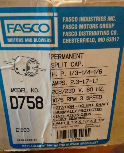 FASCO D758- WINDOW AIR CONDITIONER MOTOR.  ORIGINAL FASCO PART!!